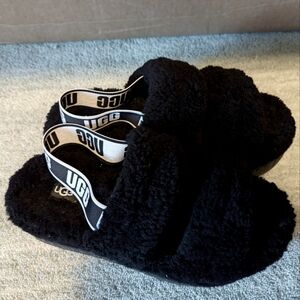 UGG shearling slingback platform sandals women's size 9/UK 7 fluffita slippers